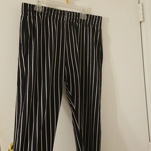 Navy blue striped dress pants